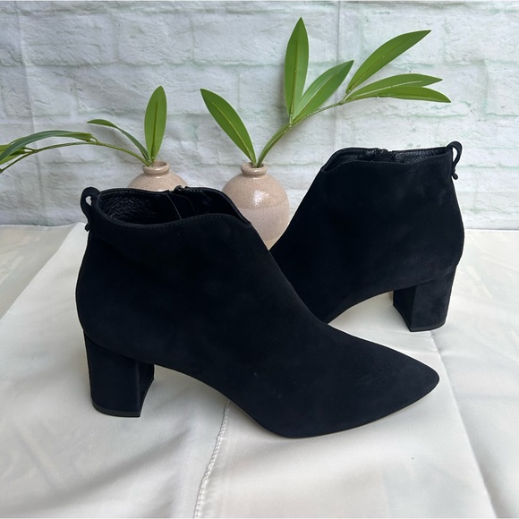 - AGL Notch bootie black Suede leather Ankle boots 36.5 Us 6.5 women,New - Picture 5 of 13